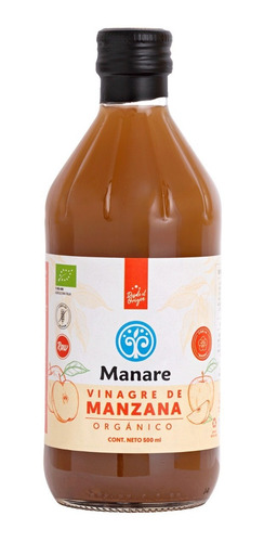 Imagen 1 de 3 de Vinagre De Manzana Orgánico 500 Ml