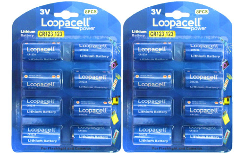 Loopacell 16 Baterias De Litio Cr123a De Litio De 3 V (no Re