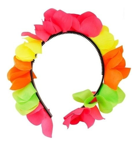 Vincha De Flores Fluo X 24 Cotillon Carioca .gorcie