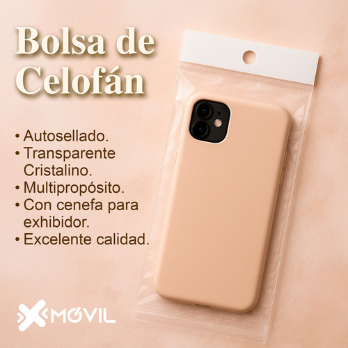 100 Bolsas De Celofán C/ Adhesivo Y Cenefa, 6x10cm Xmovil