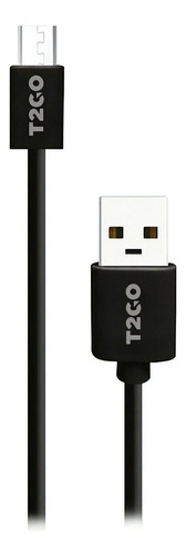 Cable Usb T2go Para Celular Entrada Micro Usb Color Negro