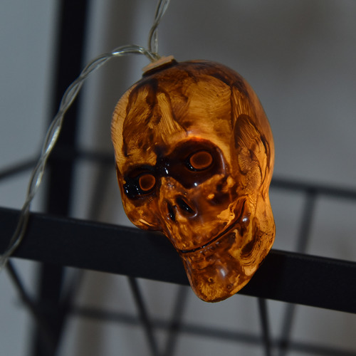 Cadena Led Con Forma De Calavera Para Halloween, 10 Led, Hor