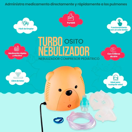 Nebulizador De Compresor Pediatrico/infantil Con Accesorios