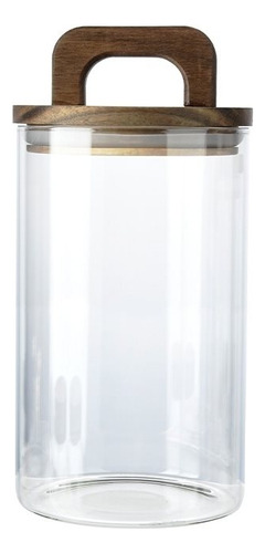 Frasco De Vidrio 1 Litro Con Tapa De Madera Goldsky