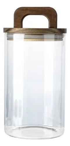 Frasco De Vidrio 1 Litro Con Tapa De Madera Goldsky
