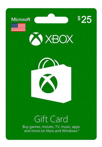 Tarjeta Gift Card Xbox Live 25 Tarjeta Fisica