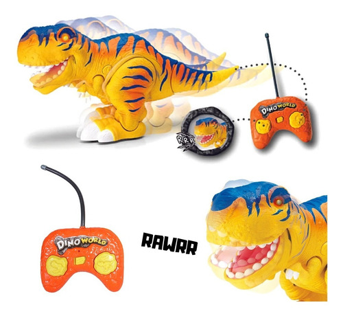 Dinosaurio Juguete Control Con Luces Y Movimiento Envio Hoy