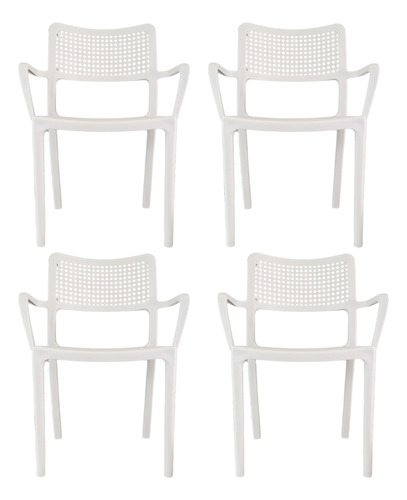 Silla De Comedor Sicilia Flia Hdc Group X4 Unidades Estructura De La Silla Blanco Diseño De La Tela Polipropileno