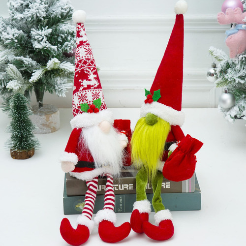 Decoración Navideña, Gnomos Navideños De Felpa, 2 Piezas,