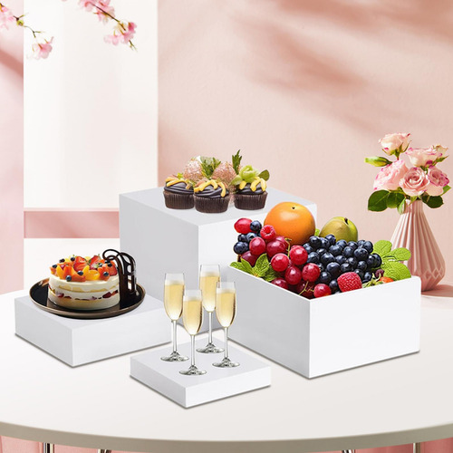 4 Peças Buffet Riser Food Serving Stand Multryuse Acrylic