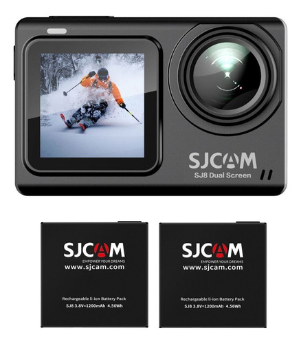 Cámara Deportiva Sjcam Sj8 Dual Screen 4k 30fps Y 2 Baterías