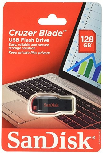 Sandisk Cruzer Blade Usb Flash Drive 128 Gb Black Red