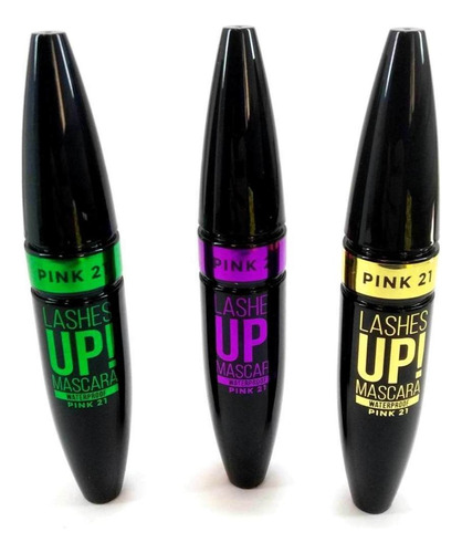 Rimel Mascara Pestañas Lashes Up Pink 21 Negra X 3 Unidades