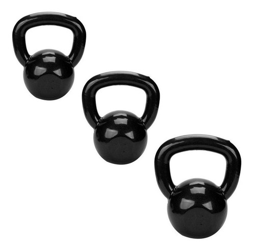 Kit Kettlebell Revestido 4,6,8 E 10kg Treinamento Funcional