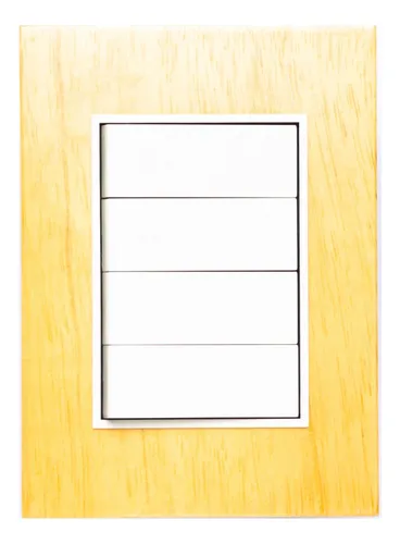 comprar Plaqueta Llave Luz Bauhaus 4 Mod Simples Madera Clara