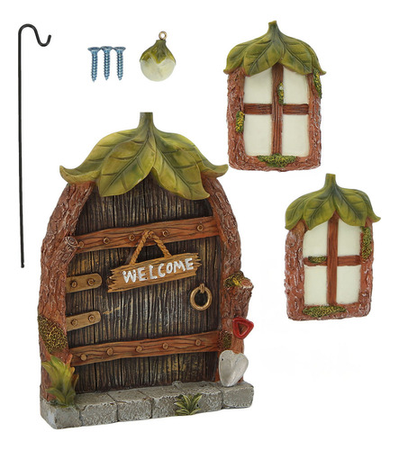 Set De Puerta Y Ventana En Miniatura Para Exteriores Con Dis
