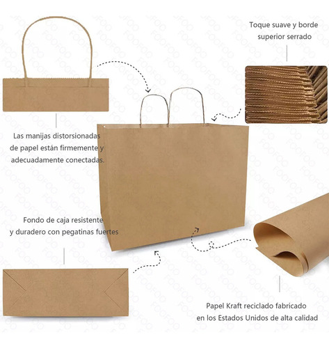 Q 30 Bolsas De Papel Ecológicas Portátil Decorativas Regalo