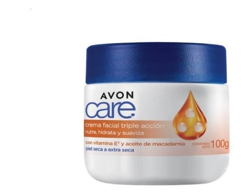 Crema Facial Macadamia  Avon Care Triple Acción 100 Grs