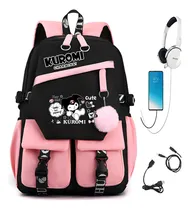 Comprar Mochila Escolar Kuromi Melody De Gran Capacidad, Mochila Escolar Para Niñas De Sanrio Kuromi Primary School Color 2024 Pink