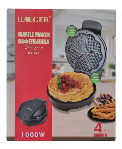 Maquina Wafflera Para Waffles Hg-233 1000w