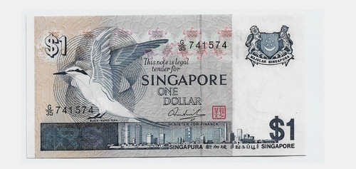 Fk Billete Singapur 1 Dolar 1976 P-9 Nuevo Diseño S Circular