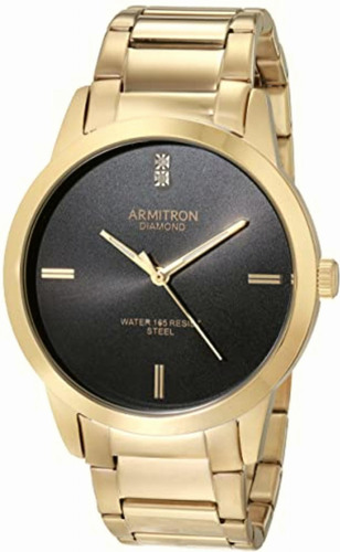 Reloj Armitron 205479bkgp Para Caballero Color Dorado