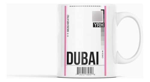 Taza Blanca 11oz Boleto Viaje Dubai