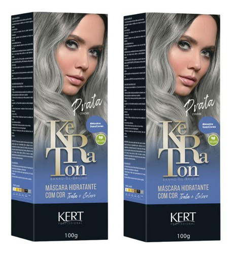 Keraton Coloração keraton banho de brilho prata cendre - kit com 2un tom loiro