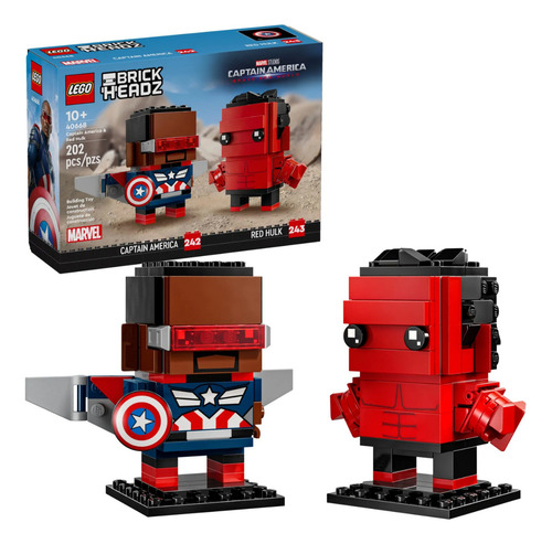 Lego Brick Heads 40668 Capitão America E Red Hulk P. Quantidade De Peças 202 Versão Do Personagem Captain America E Red Hulk