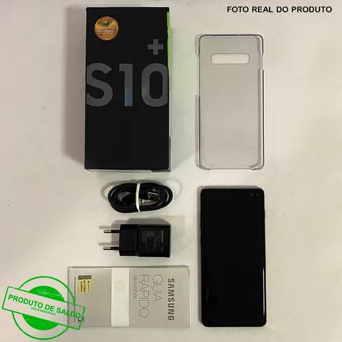 Smartphone Samsung Galaxy S10 Plus 128GB Preto Tela 6.4 Câmera