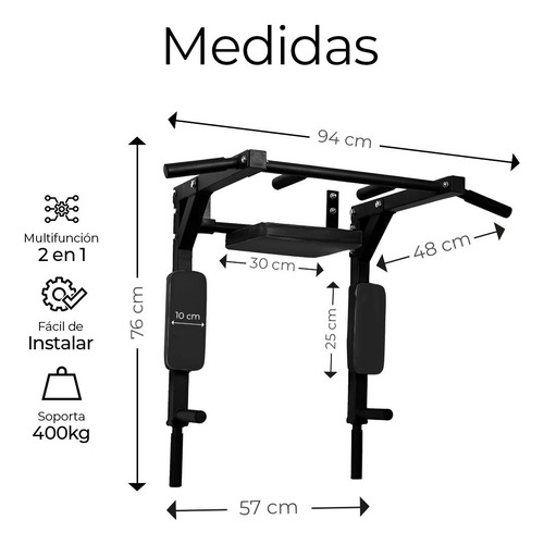 Gym Barra Para Dominadas Ejercicio 8 En 1 Uso Rudo 400kg