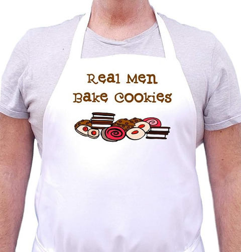 Real Men Bake Cookies Delantales Cocina Color Talla Unica