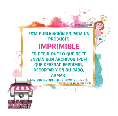 Imagen 3 de 3 de Topper Pastel Imprimible Personalizado