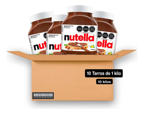 10 Kilos Nutella Crema De Avellanas Cacao Chocolate Tarro