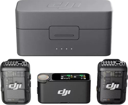 Microfone Dji Mic 2 (2tx Microfone + 1rx Receptor + 1 Case) Cinza-escuro