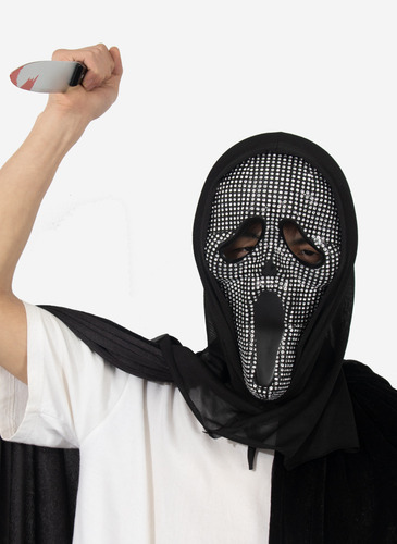 Mascarilla De Fantasma Gritando De Halloween Con Diamantes