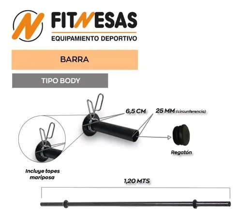 Kit Set Barra Discos Pesas + 2 Mancuernas + 20 Kg Fitnesas