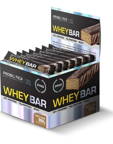 Whey Bar Caixa 24 Barras - Probiótica