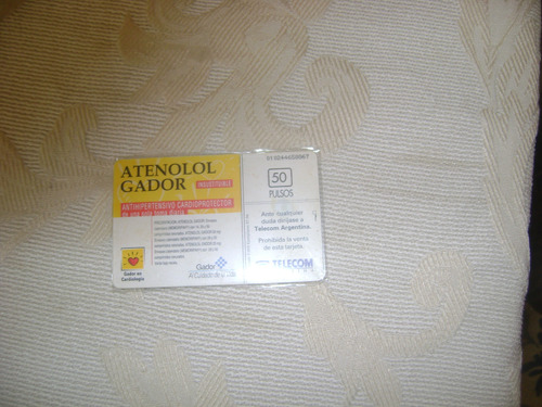 Tarjeta Telefonica Telecom Cortesia Atenolol Gador Edic 2 Us (Usado)
