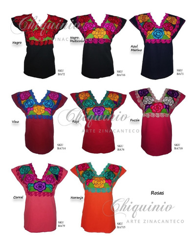 Lote 20 Blusa Bordada Artesanal Tallas Ch, M Y G Mexicana