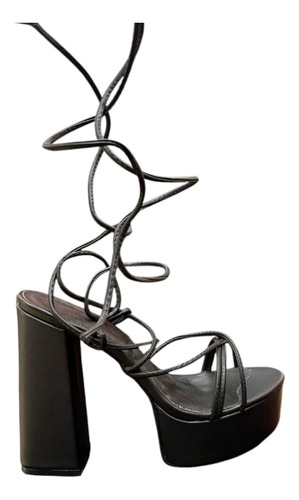 Sandalias De Plataforma Con Cordon