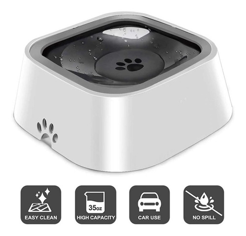 Bebedero De Agua Para Perro Y Gato Fuente Antiderrame Negro
