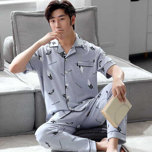Conjunto De Pijama De Algodón Para Hombre Wanruo Qiushui Thi