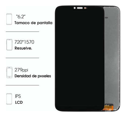 Hefu For Moto G7 Power Xt1955 Lcd Touch Screen Digitalizador