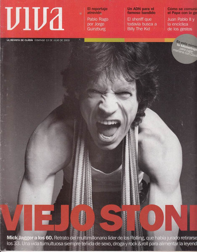 Rolling Stones Mick Jagger Tapa Nota Revista Argentina 2003