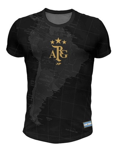 Imagen 1 de 2 de Remera Argentina Mundial Negra Mod 12