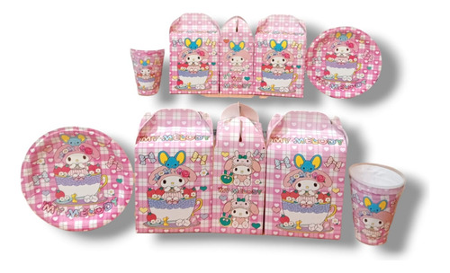 My Melody Kit Para Fiestas D Cumpleaños Caja+plato+vaso 70 P My Melody My Melody My Melody