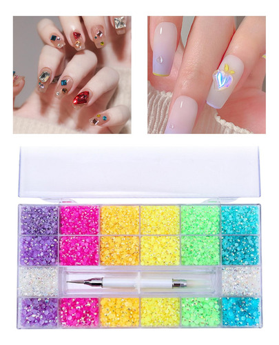 5000x Nail Art Flat Back Nail 20 Rejillas 25cmx10cm
