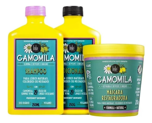 Lola Camomila Kit Shampoo + Condicionador + Máscara 230g