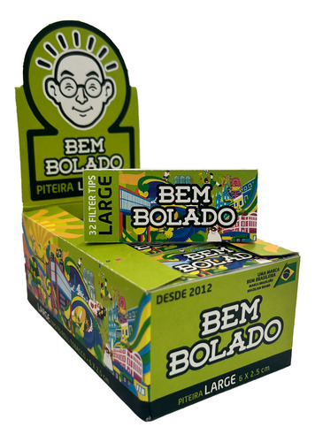 Caixa De Piteira Bem Bolado Branca Large 24 Livretos 2,5 Cm Sabor Natural